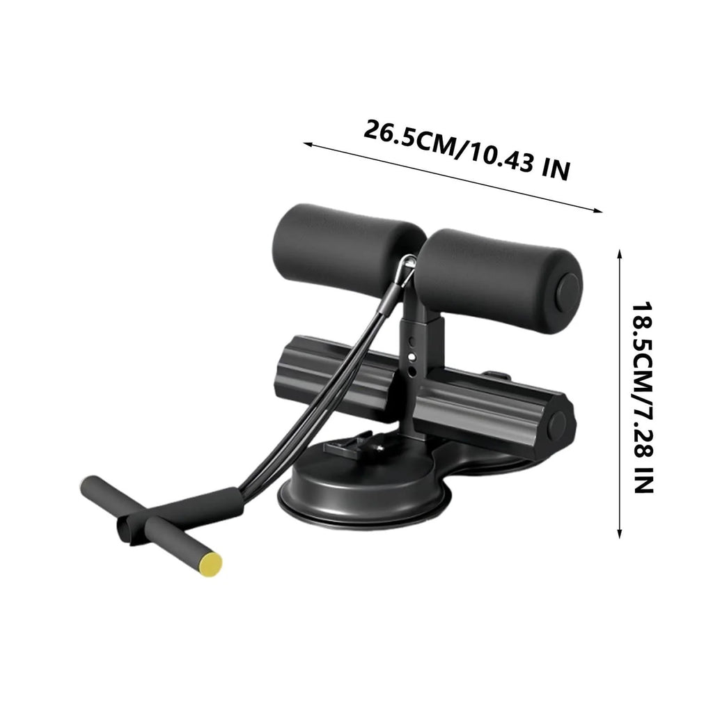 Prenosivi držač za noge za trbušnjake sa vakuumom i elastičnom trakom – podesiva sprava za kućni trening (3 nivoa)