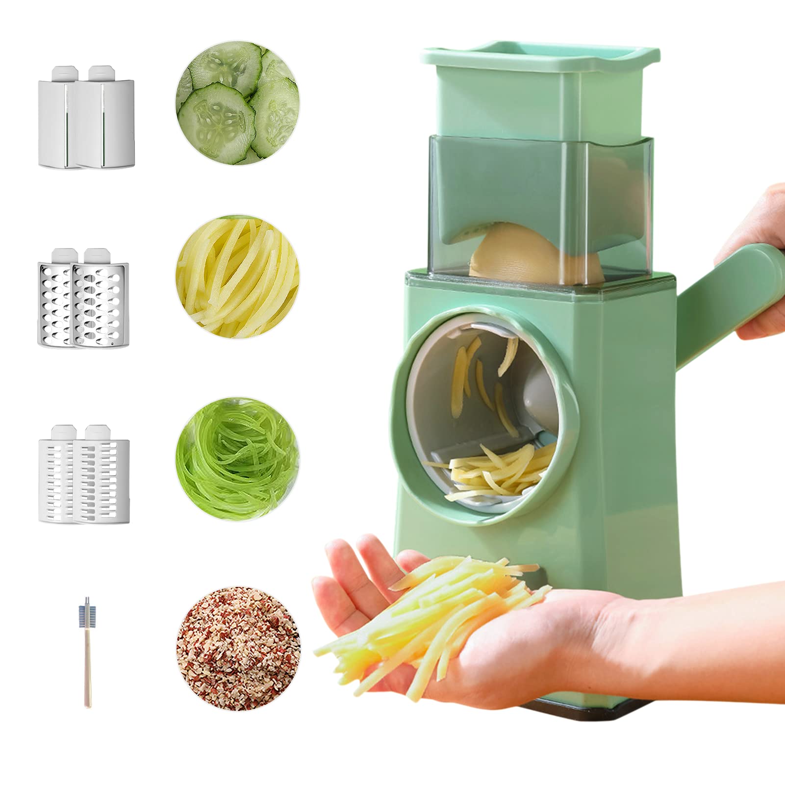 Ručna Rotirajuća Seckalica za Povrće i Voće – Multifunkcionalni Drum Chopper za Sečenje, Rendanje i Kockice