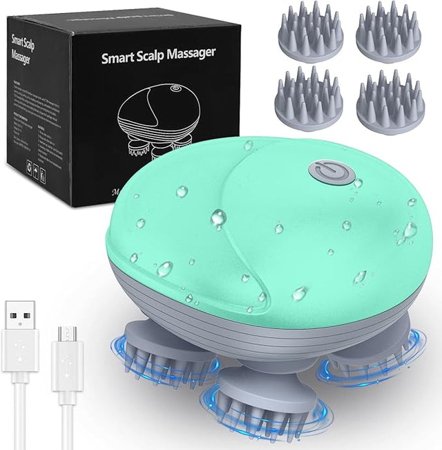 Električni Masažer za Glavu i Vlasište – 360° Scalp Massager za Rast Kose i Opuštanje