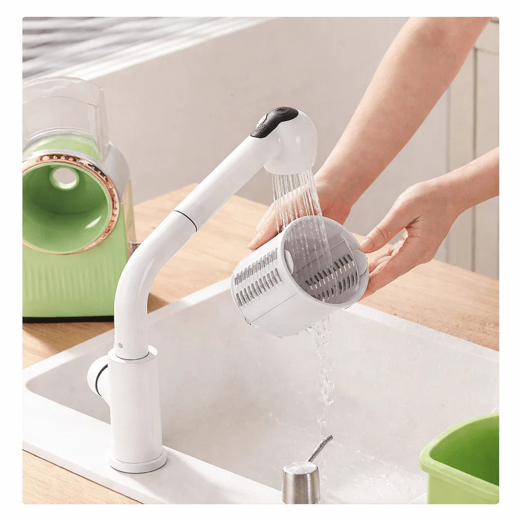 Ručna Rotirajuća Seckalica za Povrće i Voće – Multifunkcionalni Drum Chopper za Sečenje, Rendanje i Kockice