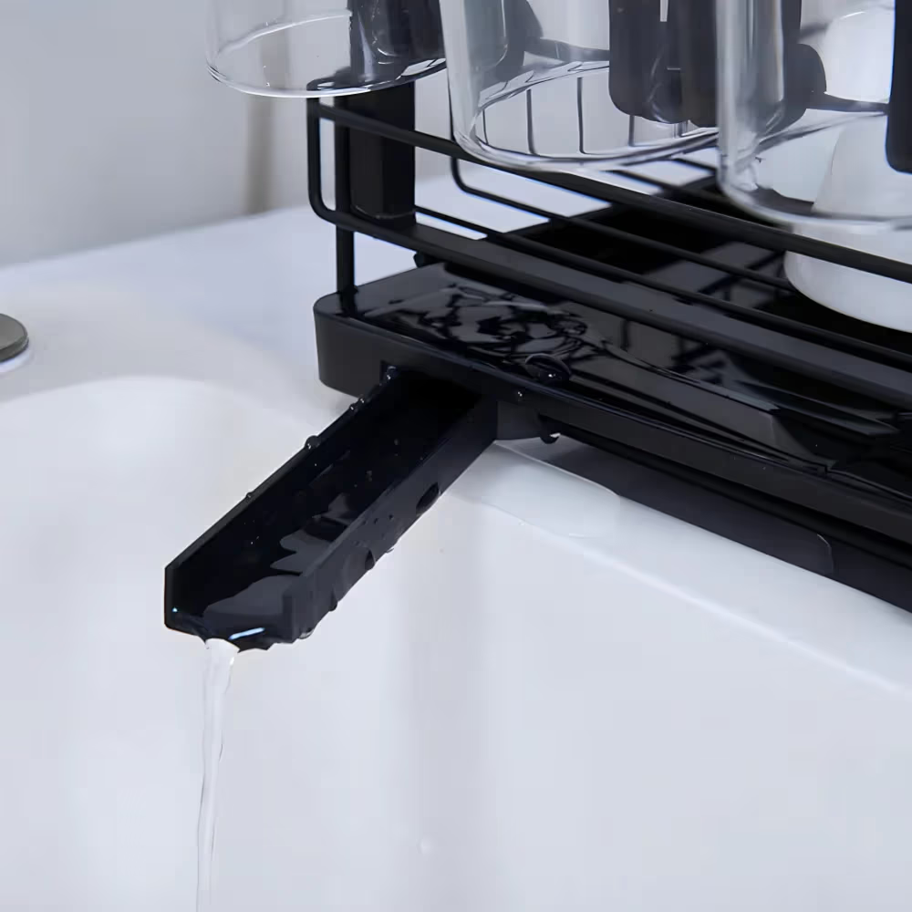 Stalak – Cediljka za Sudove na 2 Nivoa | Nerđajući Čelik | Tacna za Vodu | Organizator Sudova