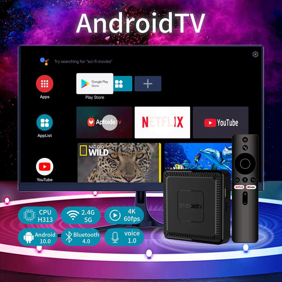 Android TV Box Cortex-A53 4K Smart Box WiFi 6 + 5G