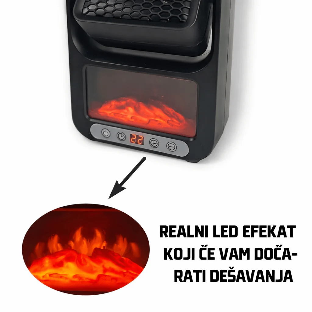 BlackFlame Mini LED grejalica 800W