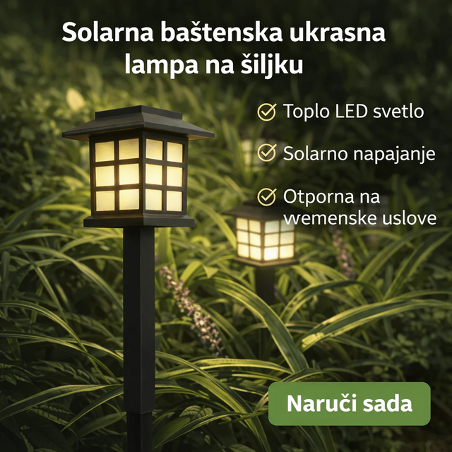 🌞 Solarna baštenska LED lampa – automatsko osvetljenje dvorišta (6 komada u pakovanju)