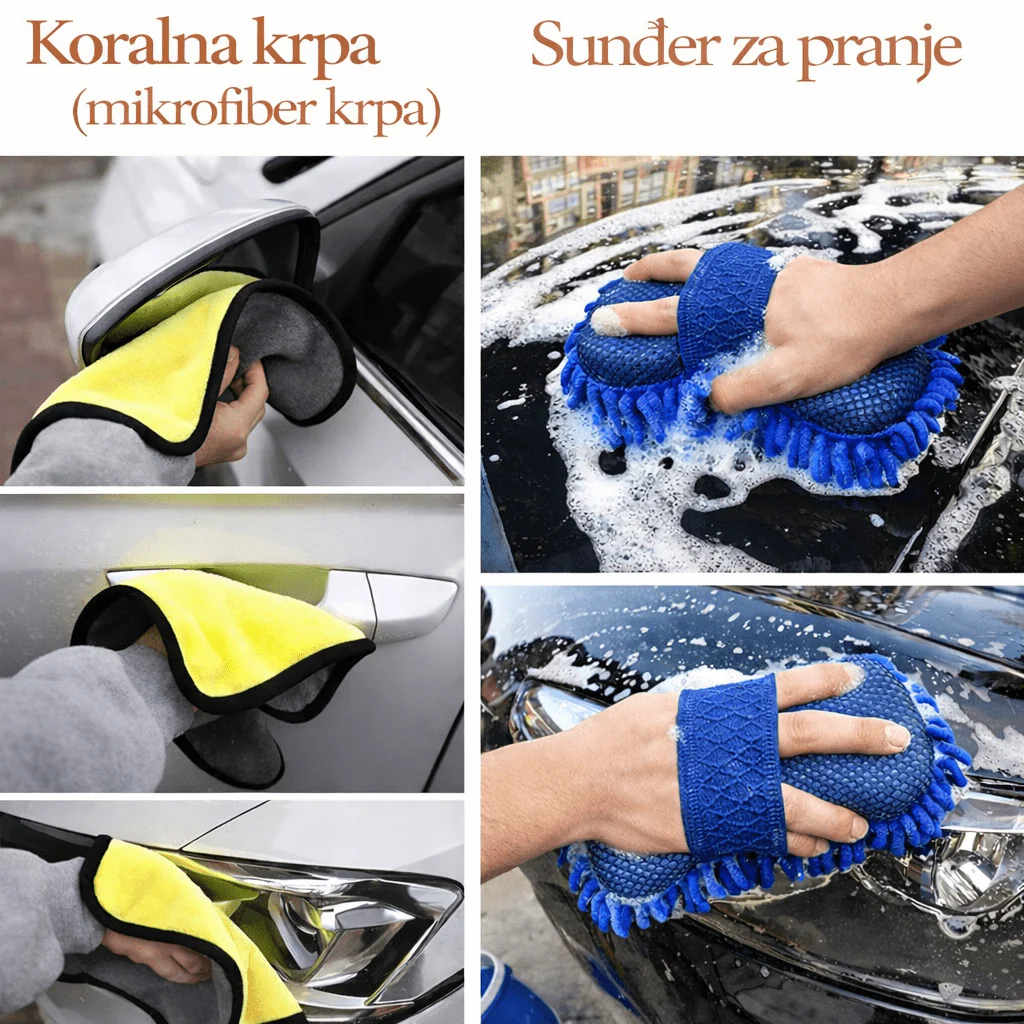 Komplet za čišćenje automobila - Set od 11 delova za pranje auta