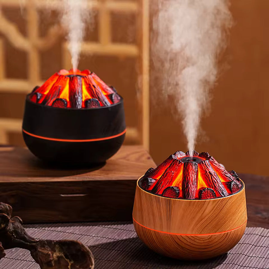 Mini Aroma Difuzer sa Efektom Plamena 300ml – Ultrazvučni Ovlaživač Vazduha sa Noćnim Svetlom