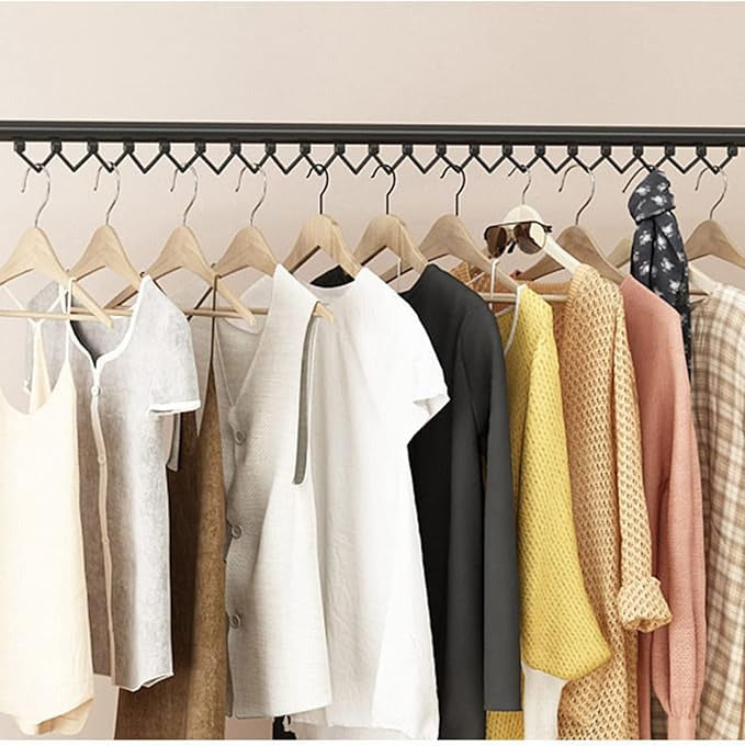 Samostojeći Stalak za Odeću sa Policom za Obuću i 7 Kukica – Metalni Organizator za Garderobu