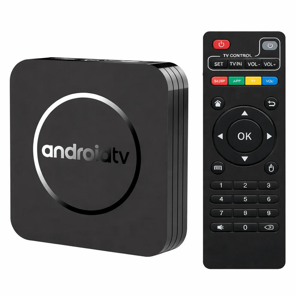 Android TV Box 4K Smart Uređaj sa Daljinskim, HDMI Kablom i Adapterom