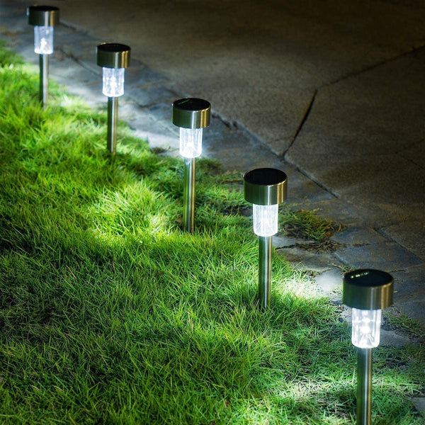 Solarne LED Lampe za Dvorište – Set od 10 Komada sa Senzorom Dan-Noć, Vodootporne Baštenske Lampe