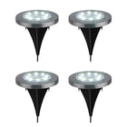 Solarne LED Disk Lampe za Dvorište – Ubodne Baštenske Lampe sa Senzorom Svetla (Set 4 Komada)
