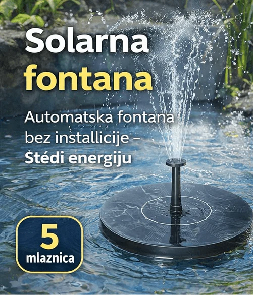 Solarna fontana za dvorište | Radi na sunce, bez struje i kablova