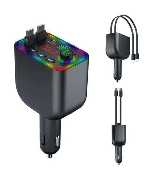 🚗 FM transmiter za auto sa brzim punjačem 100W – Bluetooth 5.3, Hands-Free, 4u1