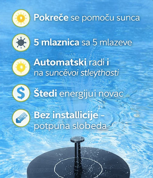 ⛲ Solarna fontana za dvorište – automatska fontana na sunčevu energiju