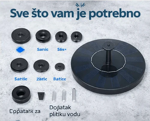 Solarna fontana za dvorište | Radi na sunce, bez struje i kablova
